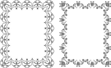 vector frames black on a white background