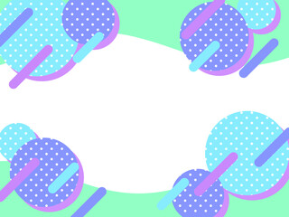 幾何学模様の背景　水玉円形波枠線あり　寒色（Affinity Designer版）
