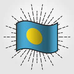 Vintage Palau National Flag Illustration