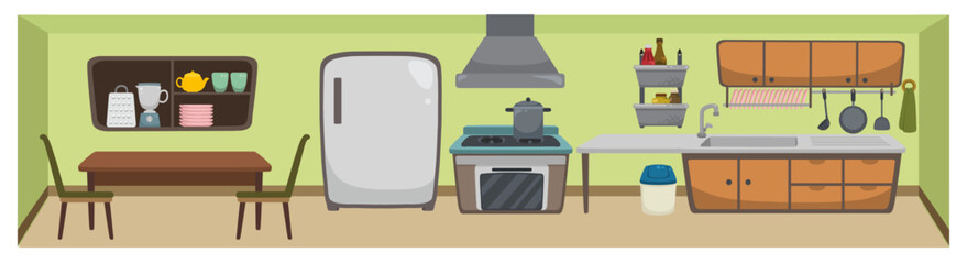 flat rooms and objects vector image