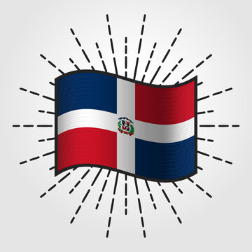 Vintage Dominican Republic National Flag Illustration