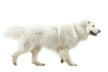 Walking Great Pyrenees dog isolated on transparent background. - Powered by Adobe