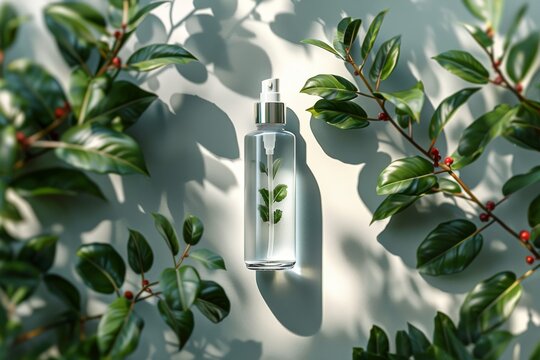 Facial hydration cream skin care cream. Skincare treatment products: bha lotion, skincare repairing escalate gel, oil, pipette with healthy serum and green jar pot