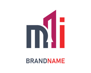 Letter mi logo design template