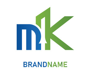 Letter mk logo design template