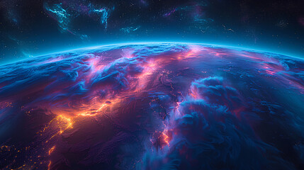 colorful atmospheric view of planet Earth