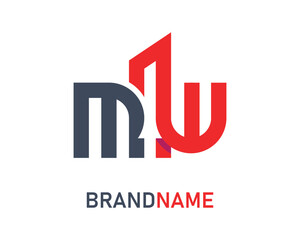 Letter mw logo design template