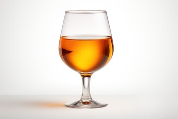 A glass of cognac on a table