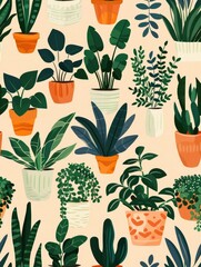 
minimalistic houseplant pattern