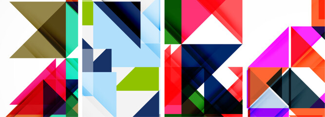 Triangle poster geometric background set