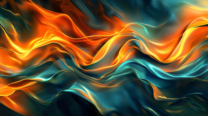 Obraz premium Abstract orange blue flame shape wave art design background 