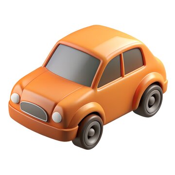 3 d illustration of toy car on isolated background.