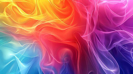 Vibrant abstract image featuring smoke-like patterns in multiple colors.