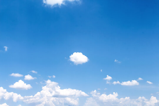 Cloud summer on bright blue sky scenic breeze background