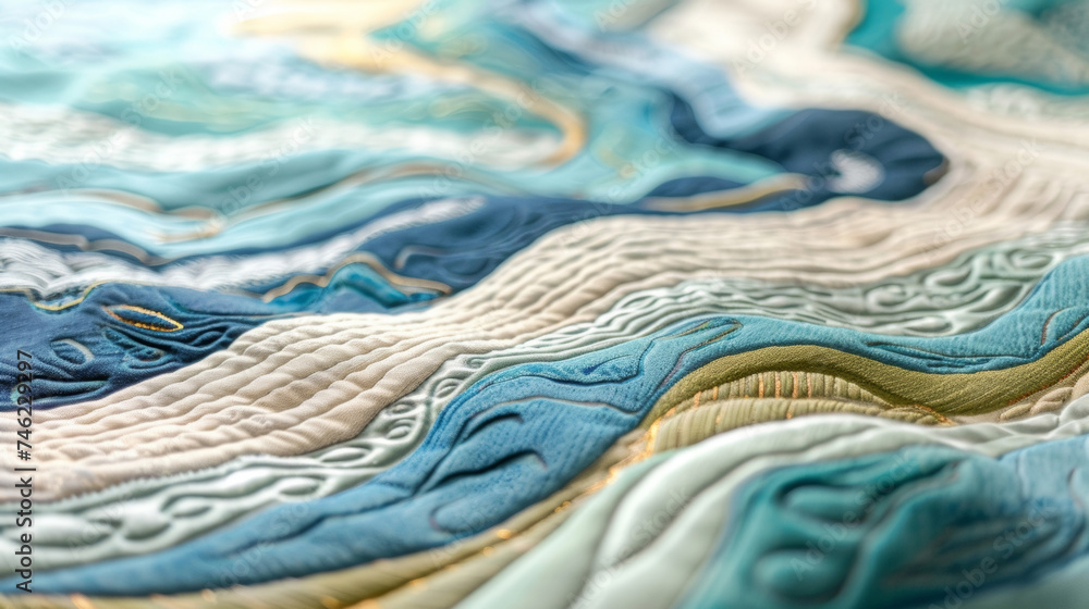 Aufkleber the delicate pattern of the fabric resembling a meandering river adding an artistic touch to the bla