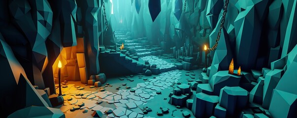 3D illustration of a scary dungeon.
