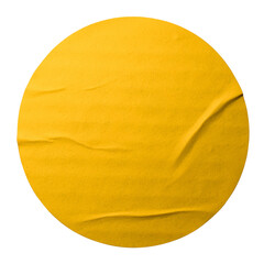 Yellow circle paper sticker