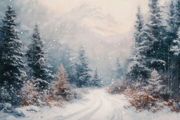 Fototapeta na wymiar Snowy Landscape
