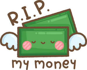 a vector of a cute pig with money related objects