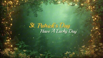 Greeting Video with text “St. Patrick’s Day Have A Lucky Day” : Lush Landscapes with Soft Pastel Hues and Peaceful Rainbow
