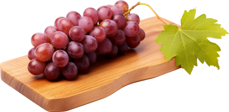 grape on wooden board isolated on white or transparent background,transparency 
