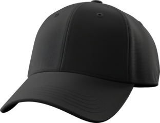 black cap mockup,black hat isolated on white or transparent background,transparency 