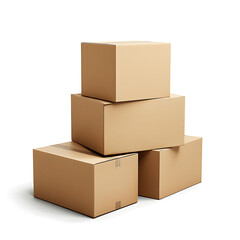 Fototapeta premium Authentic Cardboard Box Warehouse Mockup with Realistic Lighting on White Background