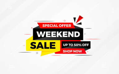 Weekend sale special offer sale banner template. discount offer background. weekly sale banner template design for web or social media, Sale special offer. abstract vector design.
