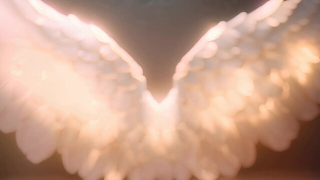 Angels Wings Close Up on Table Generative AI