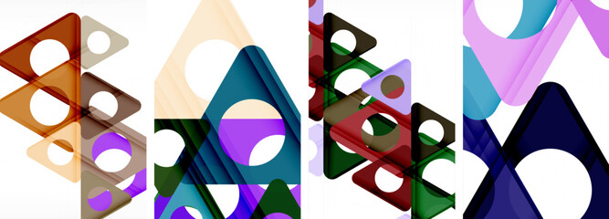 Abstract background set, showcasing a dynamic interplay of triangles. Fusion of modern design and geometric allure