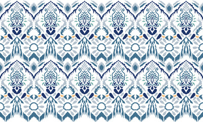 Hand drawn  Ikat seamless pattern vector tie dyed shibori print with lines and stripes ink texture background Japanese vector fabric ethnic fashion bohemian texture endless watercolor African carpet.