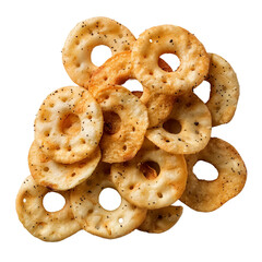 Naklejka premium Bagel chips, transparent background, isolated image, generative AI