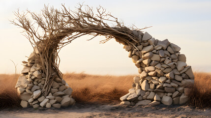 Fototapeta premium compositions where nature and man-made structures intersect