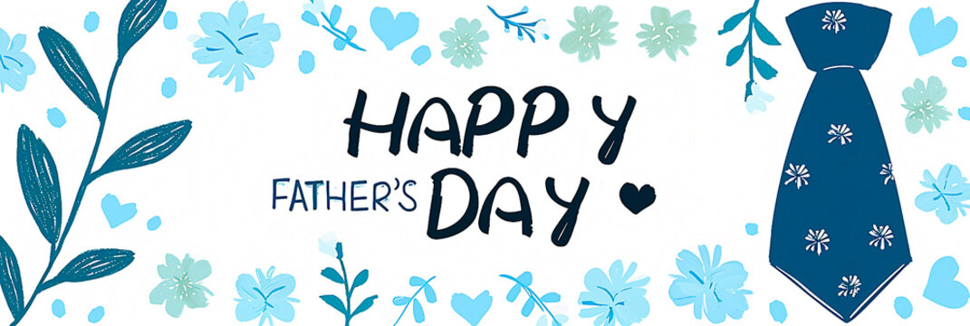 Father's Day card image, blue tie and heart