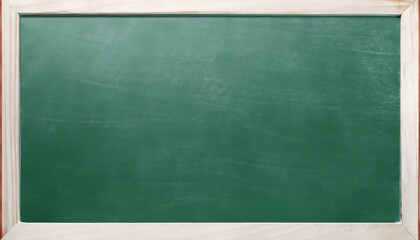 Blank green chalkboard, blackboard texture with copy space and clipping path; top view