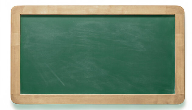 Blank green chalkboard, blackboard texture with copy space and clipping path; top view