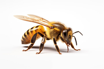 Apis Cerana,bee on white background,3d,uhd,32k --ar 3:2 --style raw Job ID: 0ee02386-f748-4710-b2ae-b159bfee44ca - obrazy, fototapety, plakaty