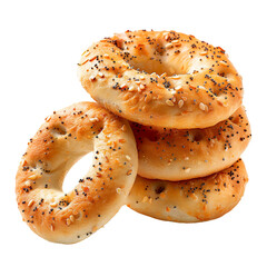 Bagel chips, transparent background, isolated image, generative AI