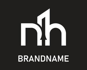 Fototapeta premium Letter nh logo design template