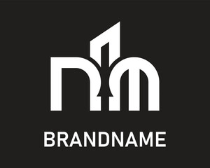 Letter nm logo design template