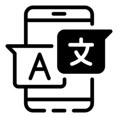 Translator Mobile Application Simple Line Icon Logo Symbol