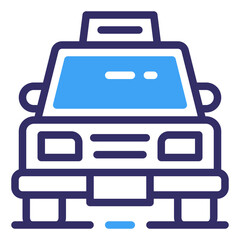 Taxi Car Transportation Simple Line Icon Logo Symbol
