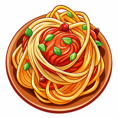 spaghetti, food, real print Style,  white background