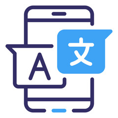 Translator Mobile Application Simple Line Icon Logo Symbol