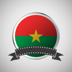 Vector Burkina Faso Round Flag Banner Vector Illustration