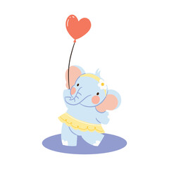 Pastel Cute Elephant Character for Kids