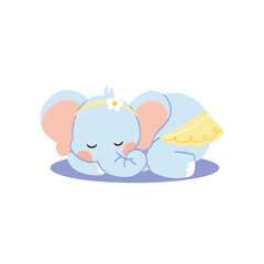 Pastel Cute Elephant Character for Kids