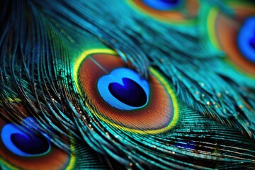 Fototapeta premium peacock feather. beautiful bird feather