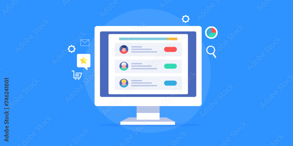 Aufkleber customer service software managing client query, virtual assistant and it support technology for bus