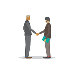 two business cooperate shake hand